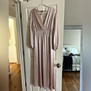 Pinch Pink Metallic/Shimmer Maxi Dress - small